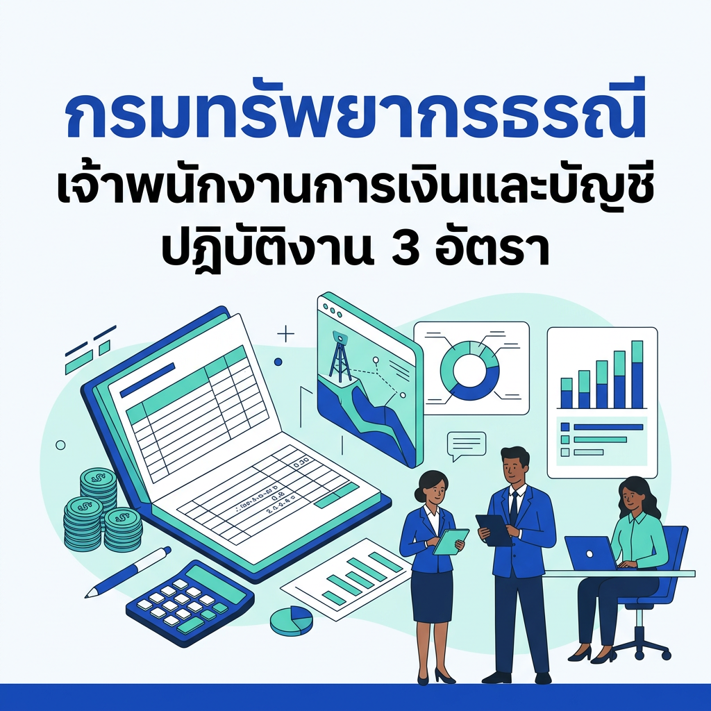 กรมทรัพยากรธรณี รับสมัคร เจ้าพนักงานการเงินและบัญชีปฏิบัติงาน 3 อัตรา