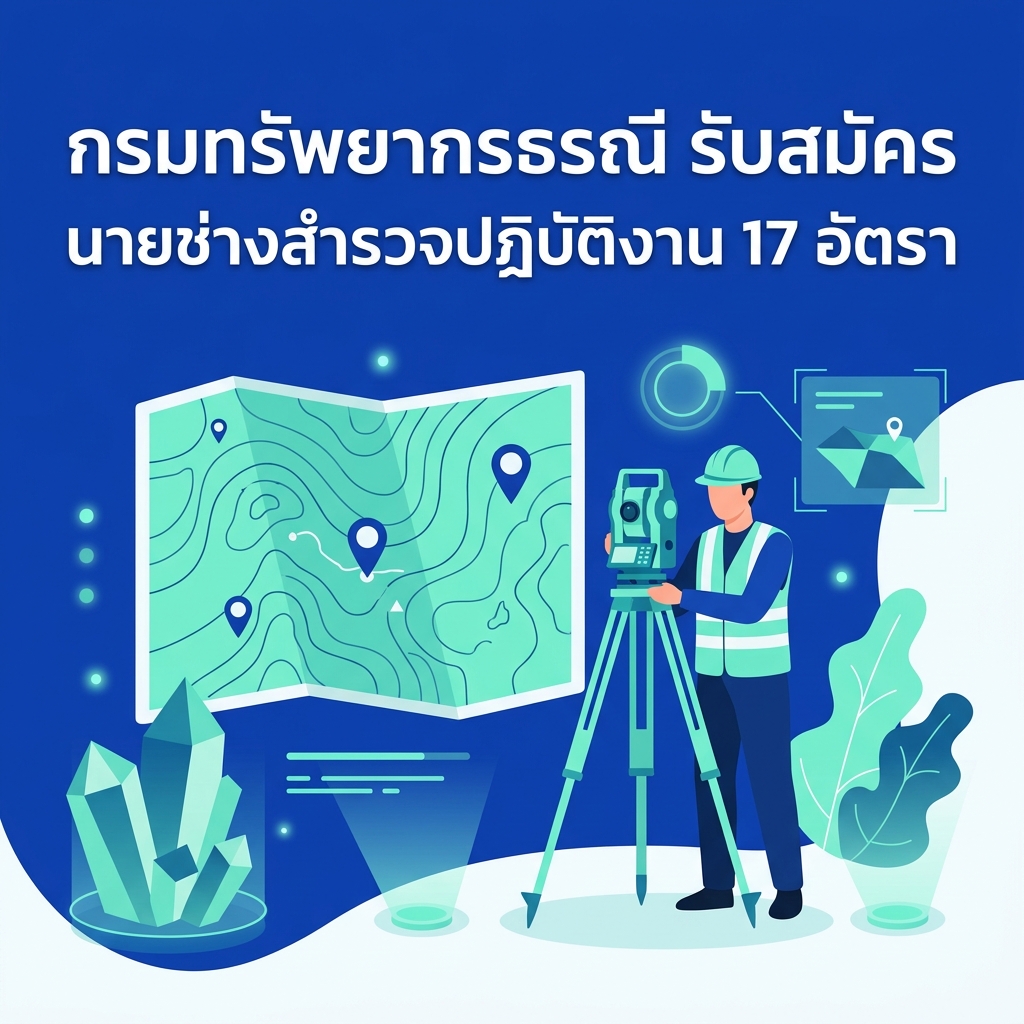กรมทรัพยากรธรณี รับสมัคร นายช่างสำรวจปฏิบัติงาน 17 อัตรา