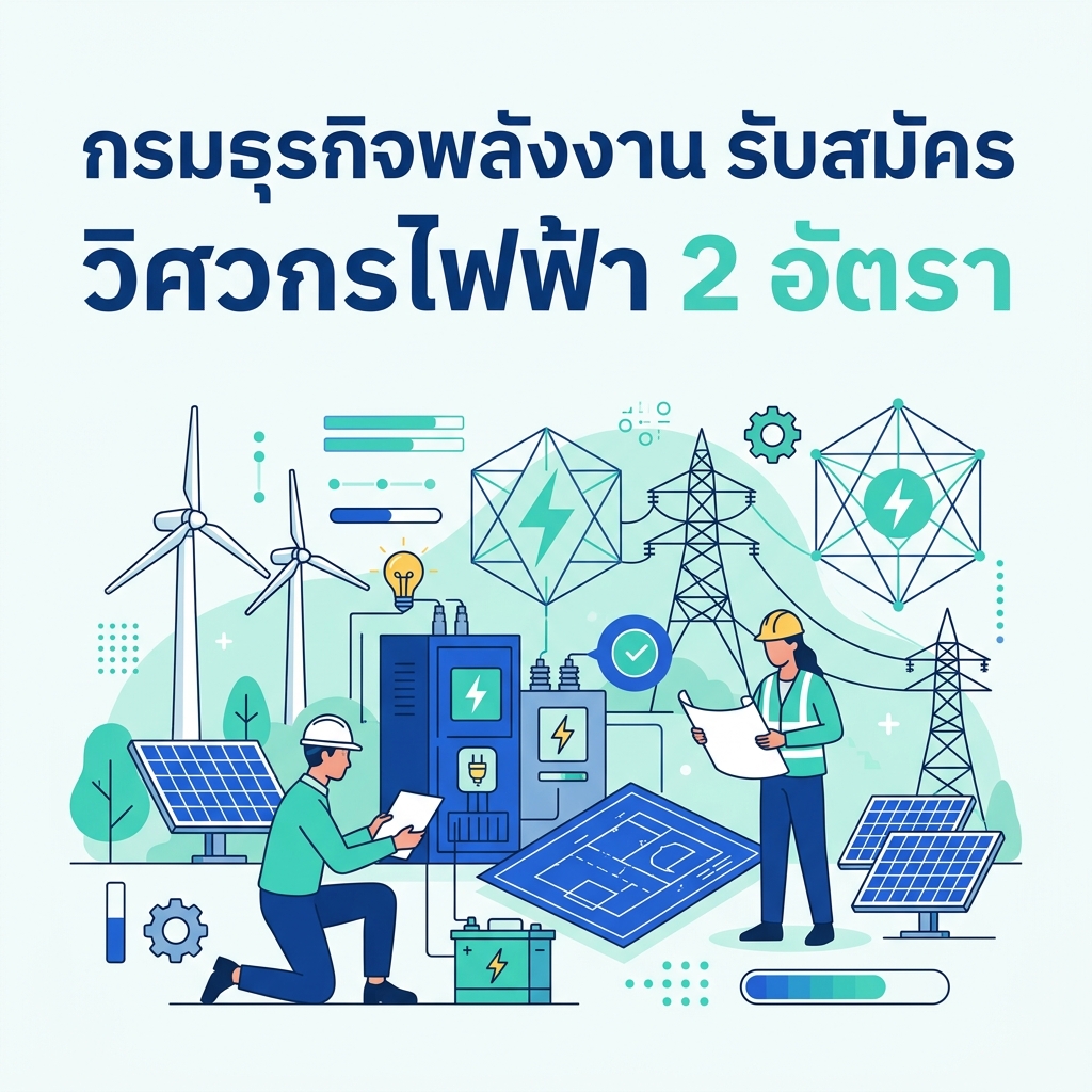 กรมธุรกิจพลังงาน รับสมัคร วิศวกรไฟฟ้า 2 อัตรา