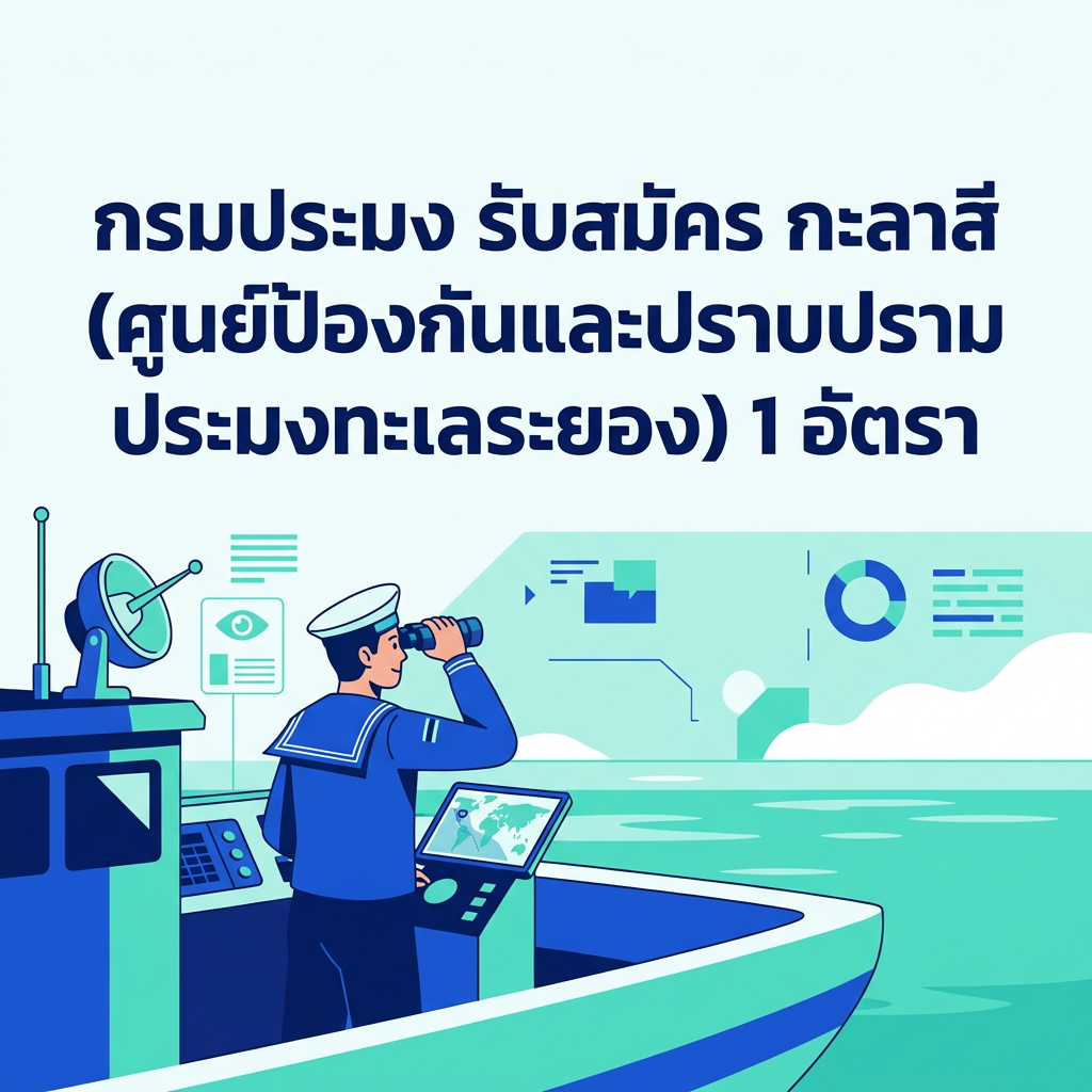 กรมประมง รับสมัคร กะลาสี (ศูนย์ป้องกันและปราบปรามประมงทะเลระยอง) 1 อัตรา